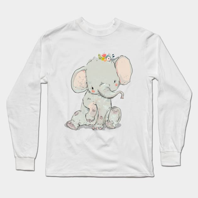 Little elephant Long Sleeve T-Shirt by EveFarb